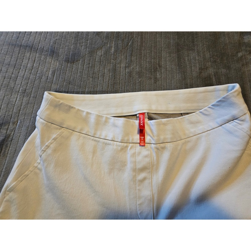 Spanx The Perfect Pant Straight Leg Pull On Trousers White Large L